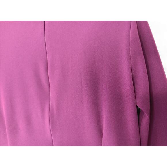 Of Mercer Purple 3/4 Sleeve Pleated Shift Dress Women’s Size 6 Knee Length - Picture 6 of 13